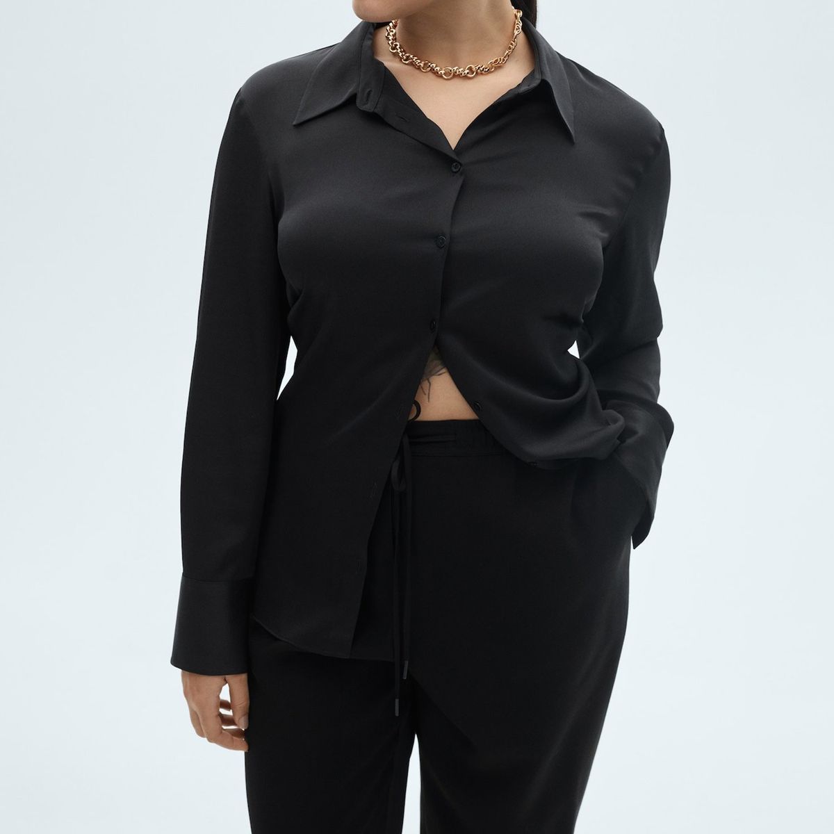 MANGO - Pantalón Recto Mujer Tiro alto MANGO