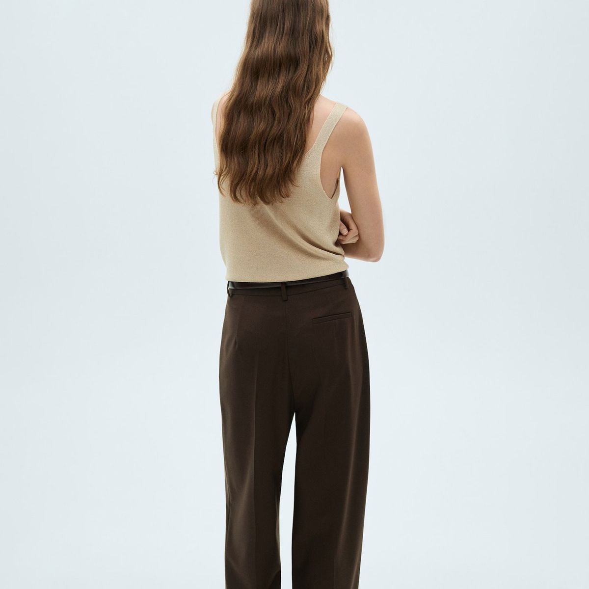 MANGO - Top esqueleto Mujer Brillante Sin mangas MANGO