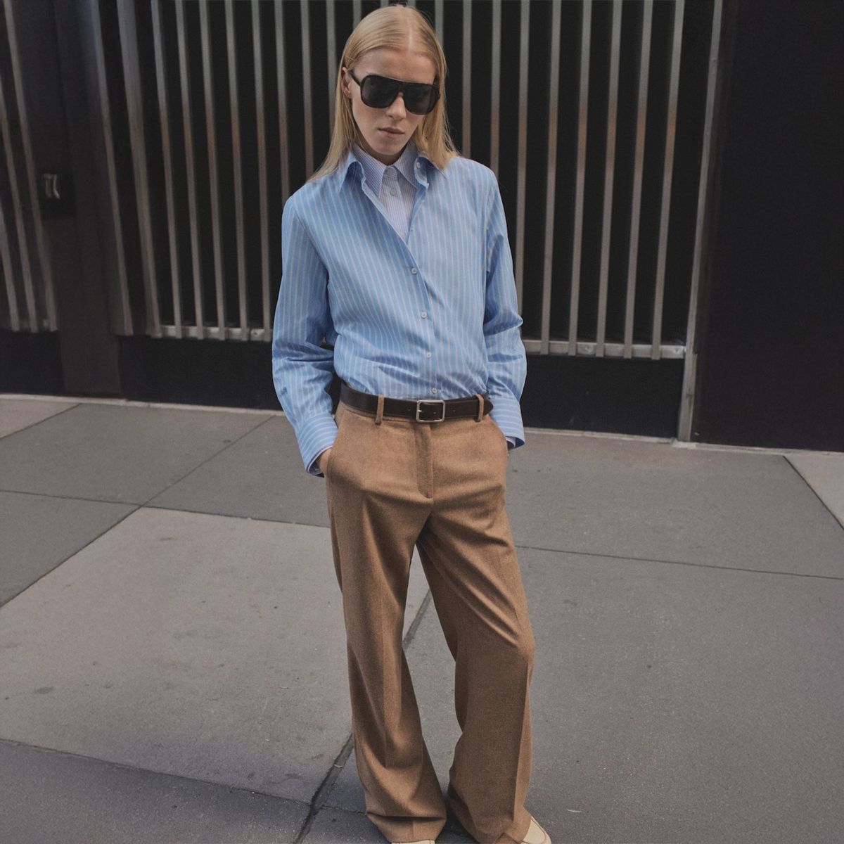 MANGO - Camisa Mujer de Rayas Manga larga de Algodón MANGO 