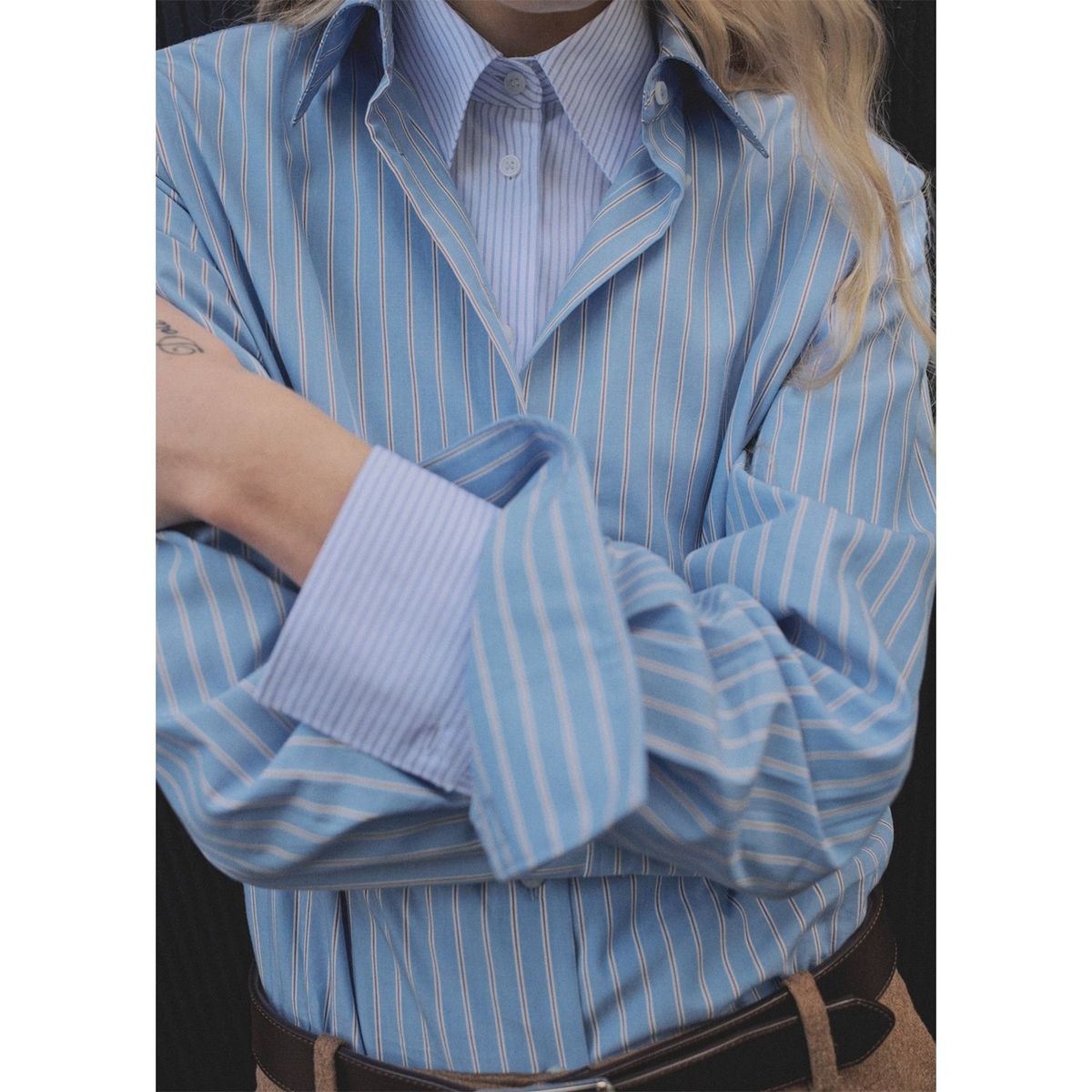 MANGO - Camisa Mujer de Rayas Manga larga de Algodón MANGO 