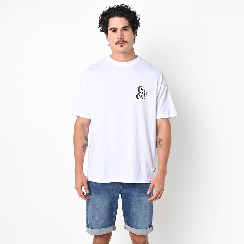 THE5IVEBRAND - Camiseta Unisex Estampada Oversize Manga Corta The 5ive Brand x Falabella