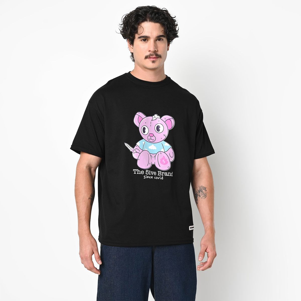 THE5IVEBRAND - Camiseta Unisex Estampada Oversize Manga Corta The 5ive Brand x Falabella