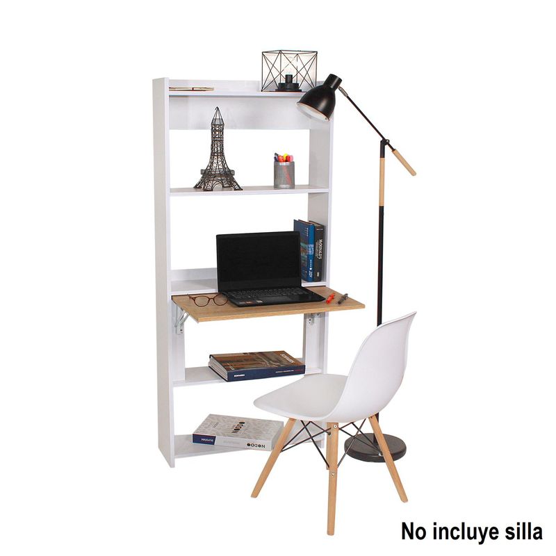 DKO DESIGN - Biblioescritorio Space Plegable ahorra espacio (160X64X54) Blanco