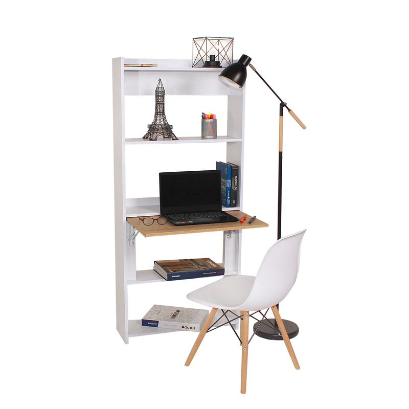 DKO DESIGN - Combo Biblioescritorio Space Plegable ahorra espacio (160X64X54) + Silla eames