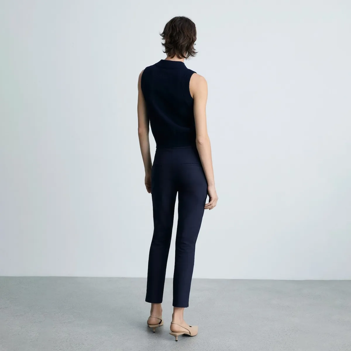 MANGO - Pantalón Recto Mujer Tiro medio Mango