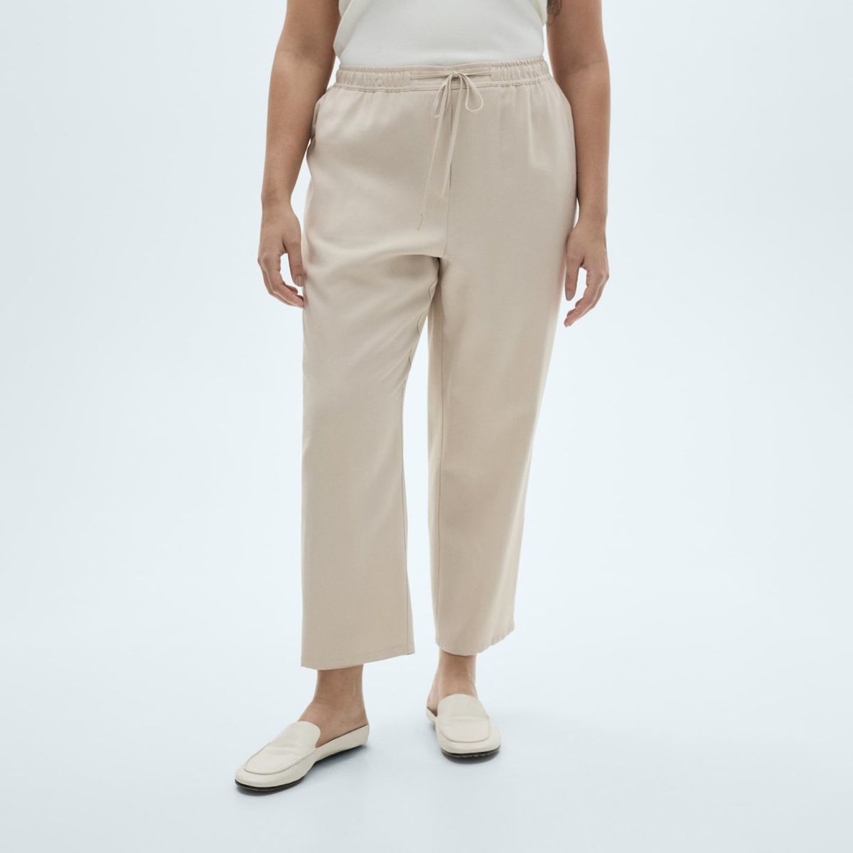 MANGO - Pantalón Recto Mujer Tiro alto MANGO