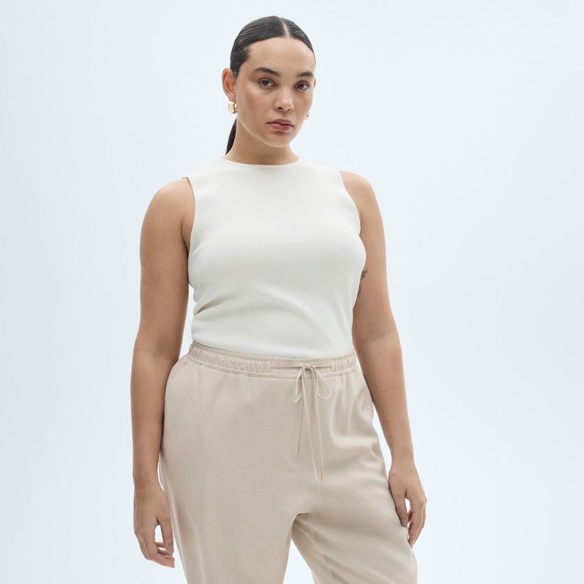 MANGO - Pantalón Recto Mujer Tiro alto MANGO