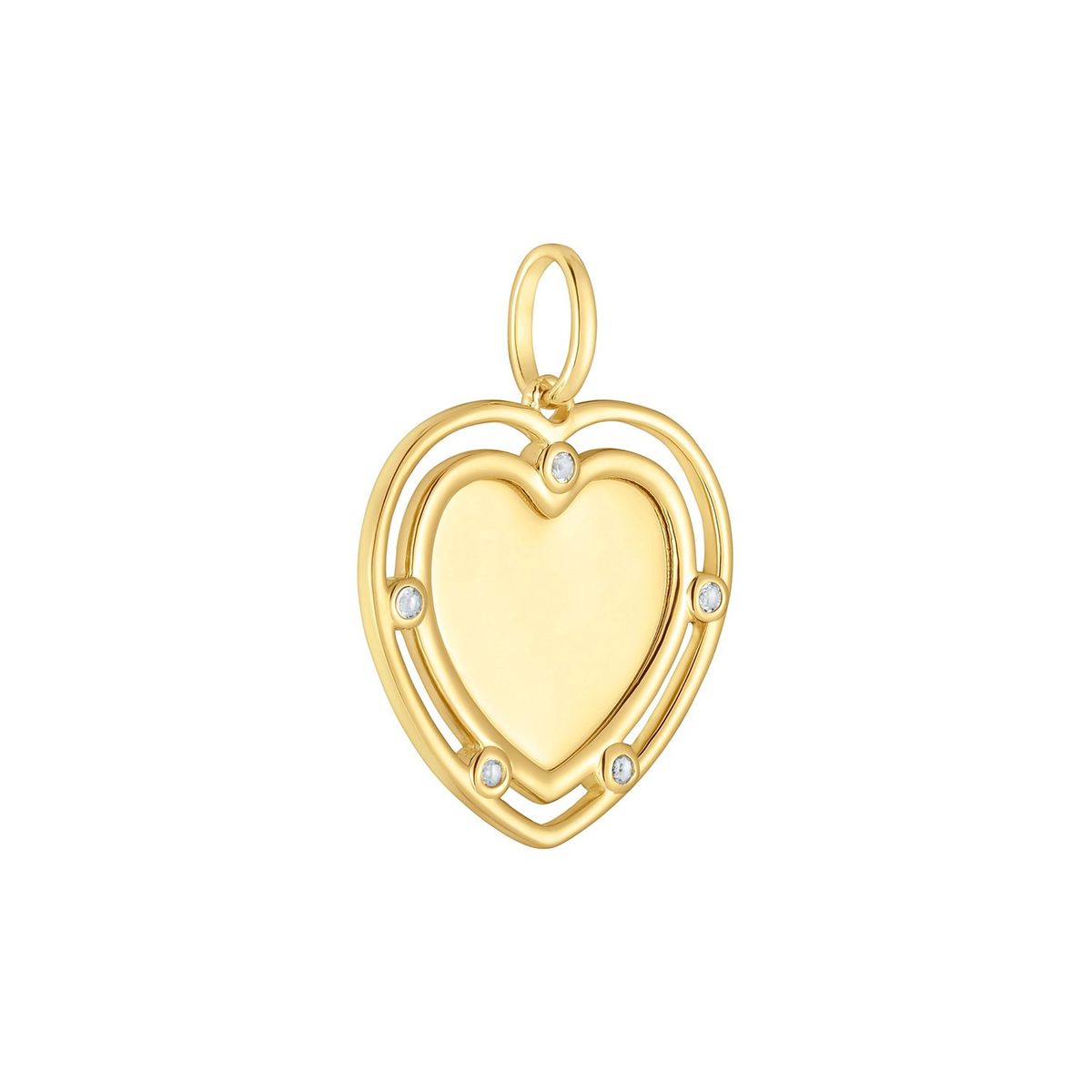 TOUS - Dije corazón con baño de oro 18 kt sobre plata y topacios Medallions