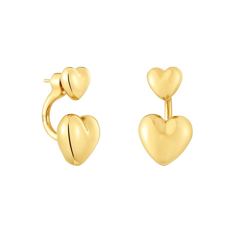 TOUS - Aretes cortos con baño de oro 18 kt sobre plata y motivo corazón Garden Of Love