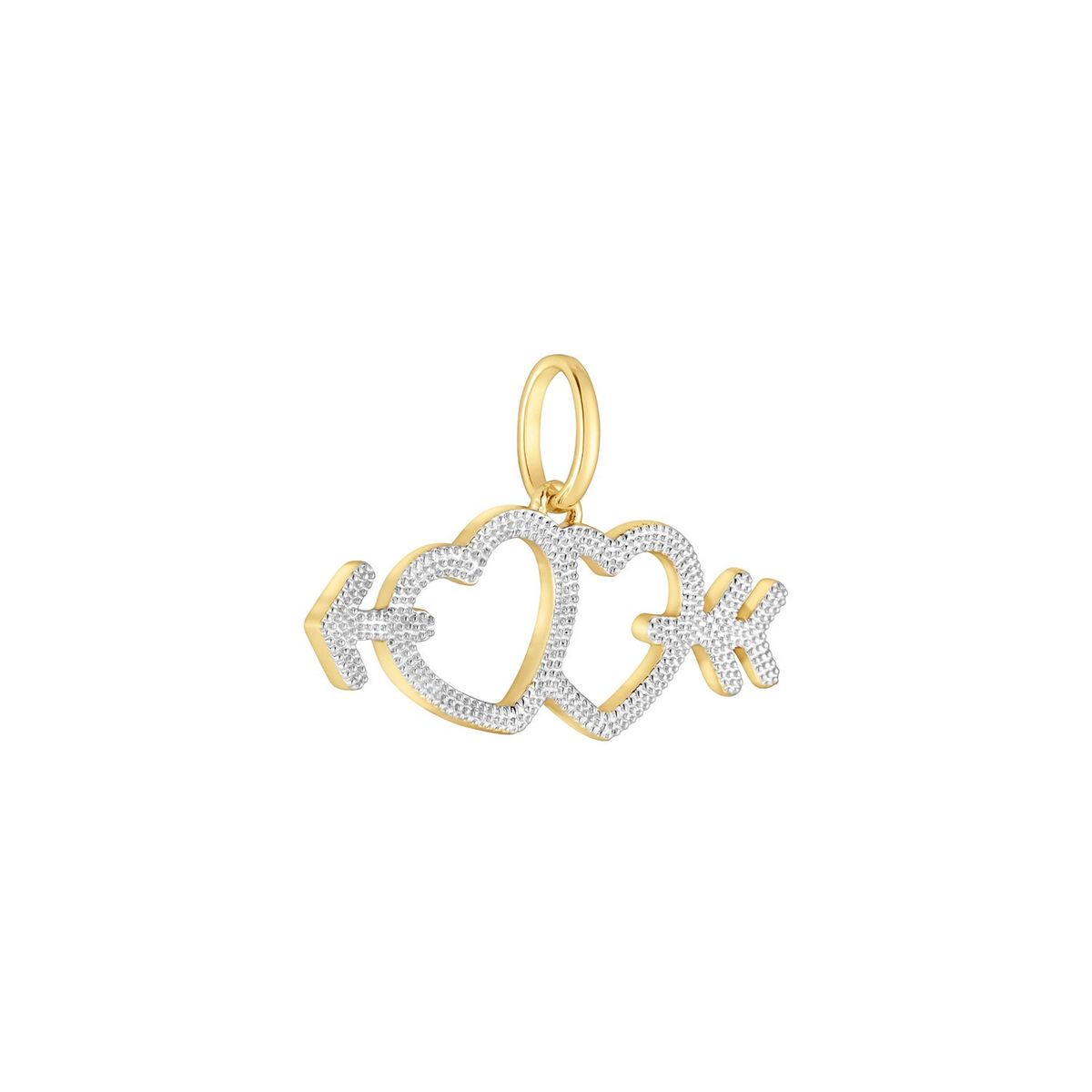 TOUS - Dije con baño de oro 18 kt sobre plata y nácar motivos flecha/corazón Medallions