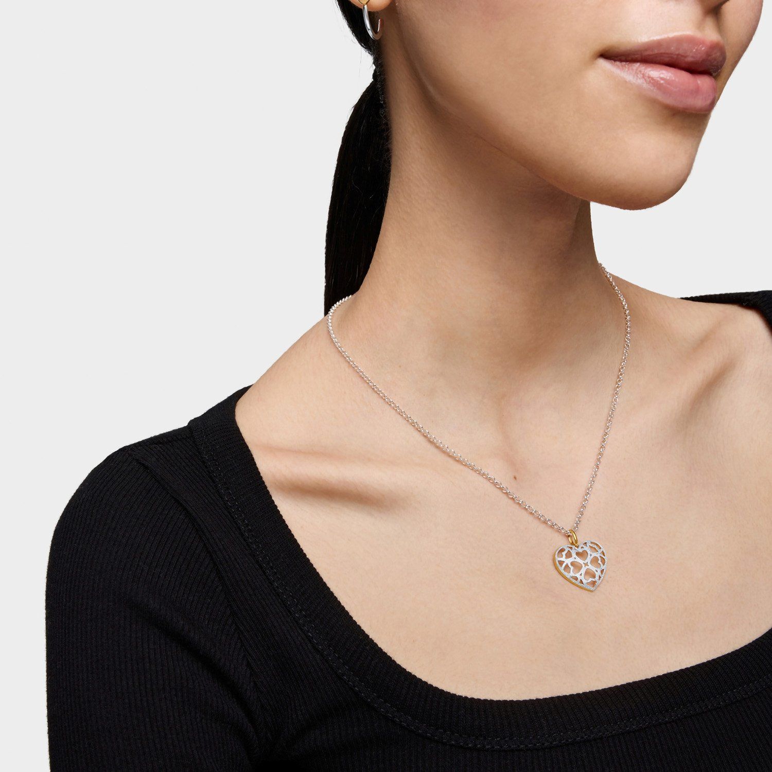 Dije corazón de nácar con baño de oro 18 kt sobre plata Medallions