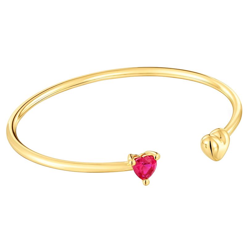 TOUS - Pulsera esclava con baño de oro 18 kt sobre plata y rubí creado en laboratorio Garden Of Love LGG