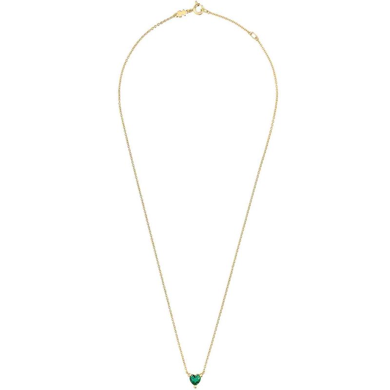 TOUS - Collar corto con baño de oro 18 kt sobre plata y esmeralda creada en laboratorio Garden Of Love LGG