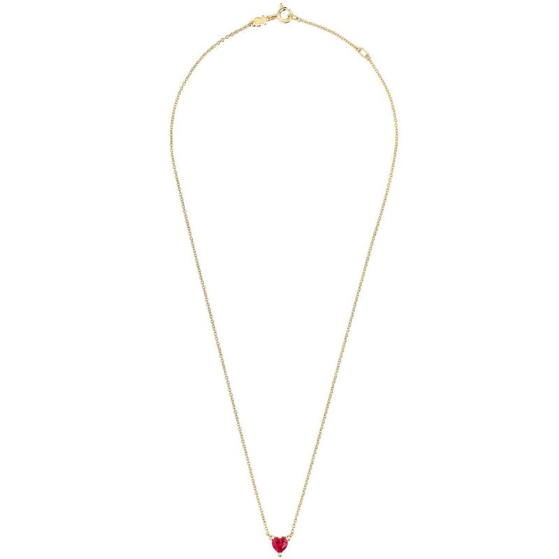 TOUS - Collar corto con baño de oro 18 kt sobre plata y rubí creado en laboratorio Garden Of Love LGG