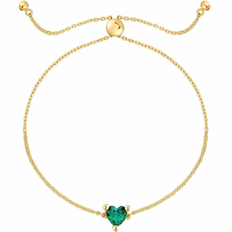 TOUS - Pulsera cadena con baño de oro 18 kt sobre plata y esmeralda creada en laboratorio Garden Of Love LGG