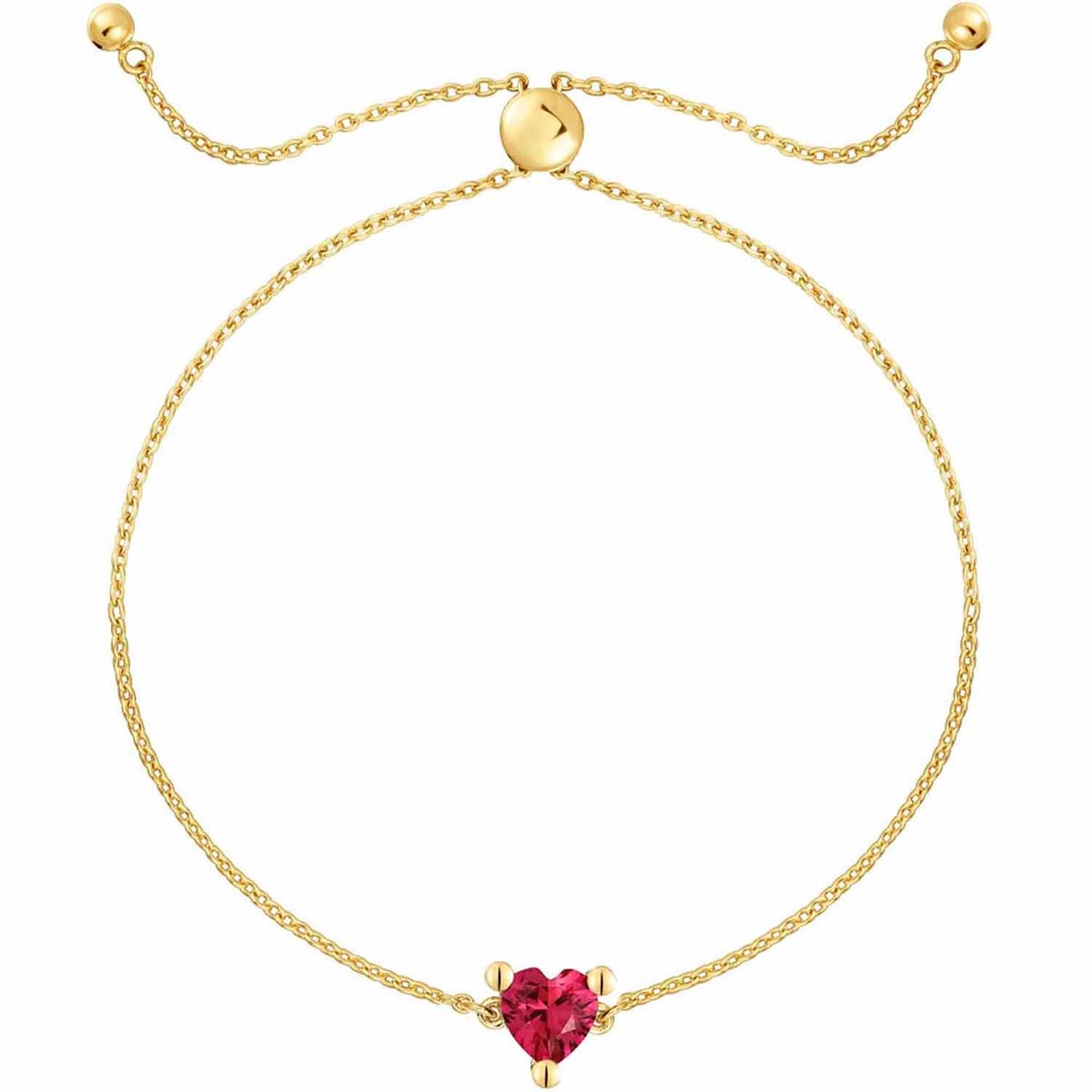 TOUS - Pulsera cadena con baño de oro 18 kt sobre plata y rubí creado en laboratorio Garden Of Love LGG