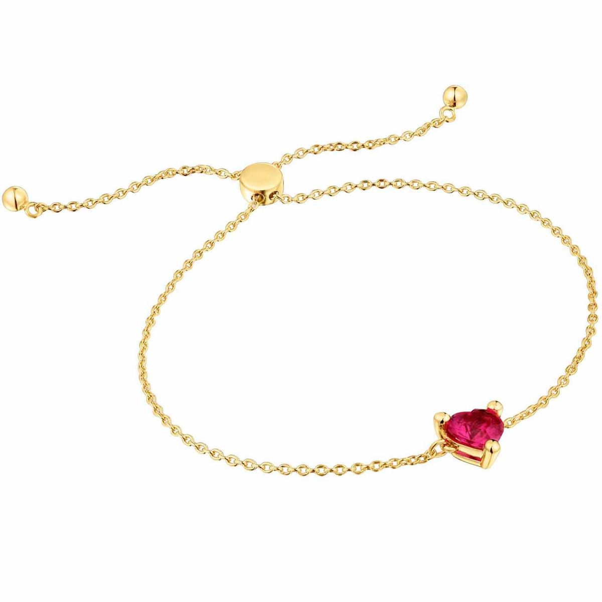 TOUS - Pulsera cadena con baño de oro 18 kt sobre plata y rubí creado en laboratorio Garden Of Love LGG