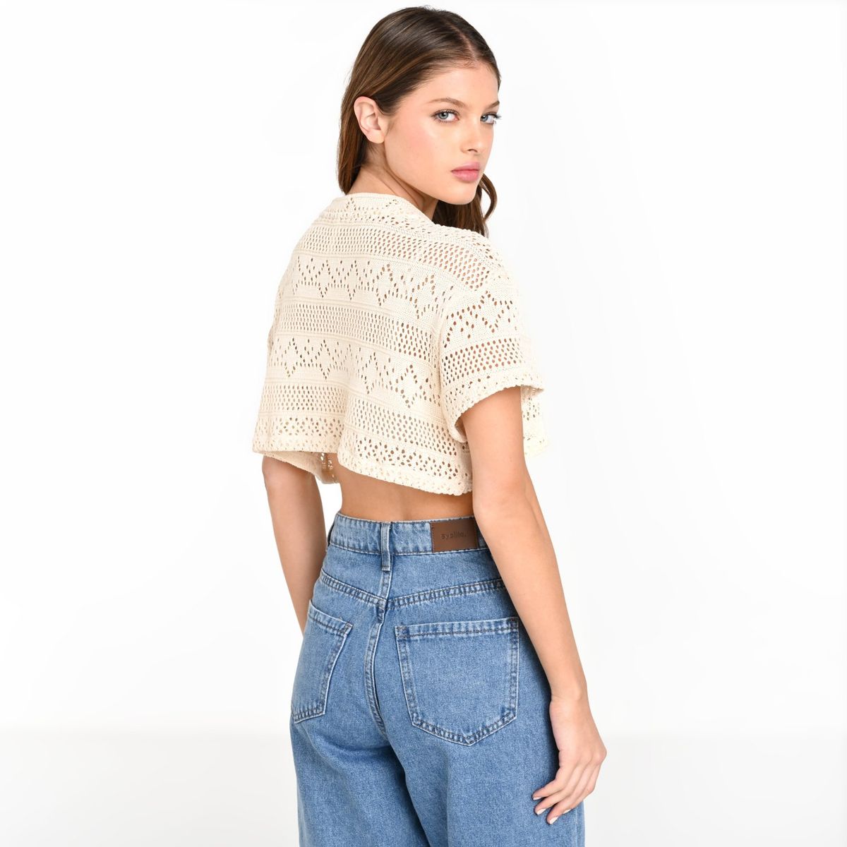 SYBILLA - Camiseta Mujer con Ojalillo Manga corta Sybilla