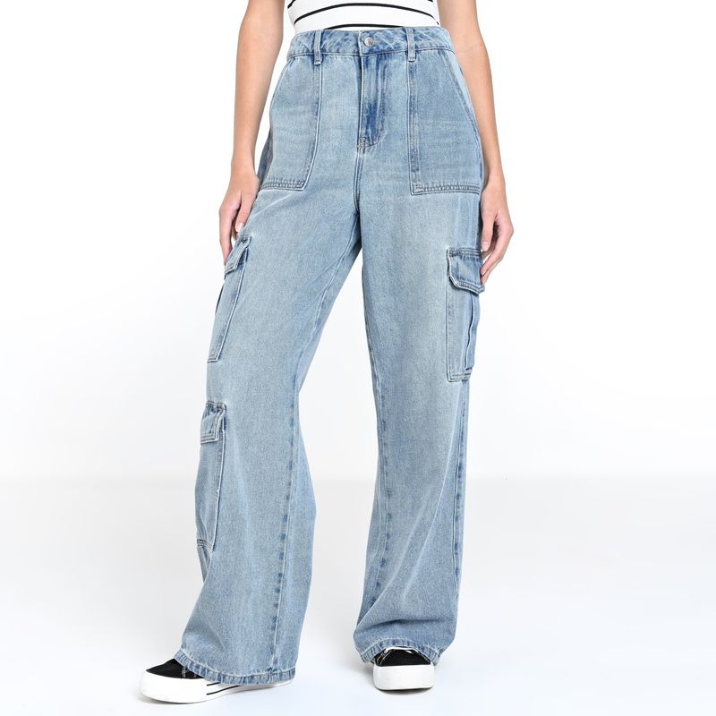 DENIMLAB - Jean Recto Mujer Tiro medio de Algodón Denimlab