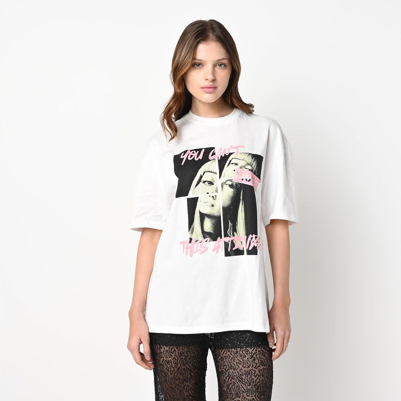 SYBILLA - Camiseta Mujer con Estampado de Algodón Sybilla