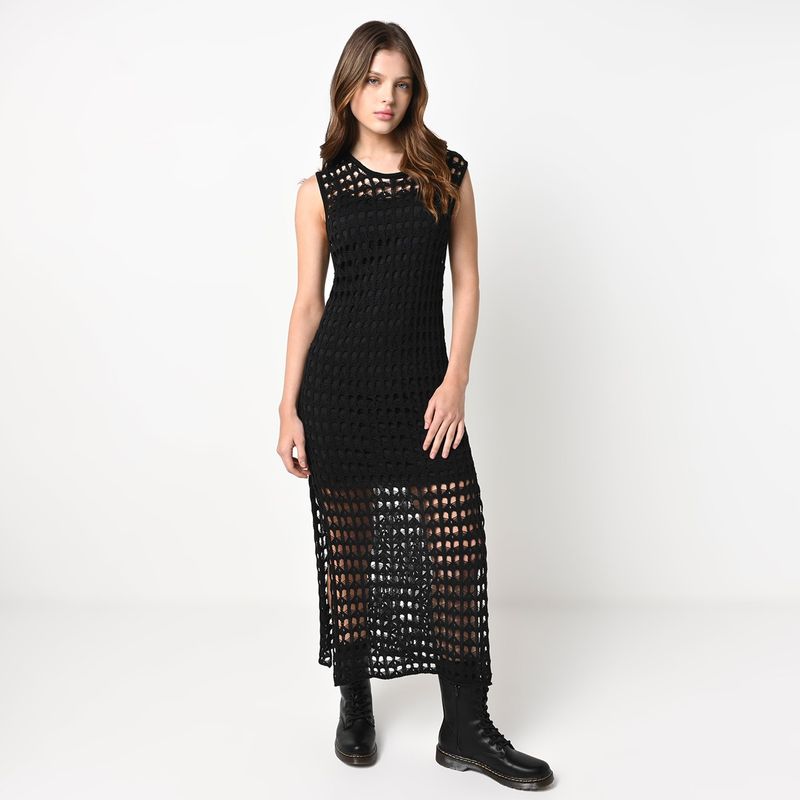 SYBILLA - Vestido Largo Casual Tejido para Mujer Sybilla