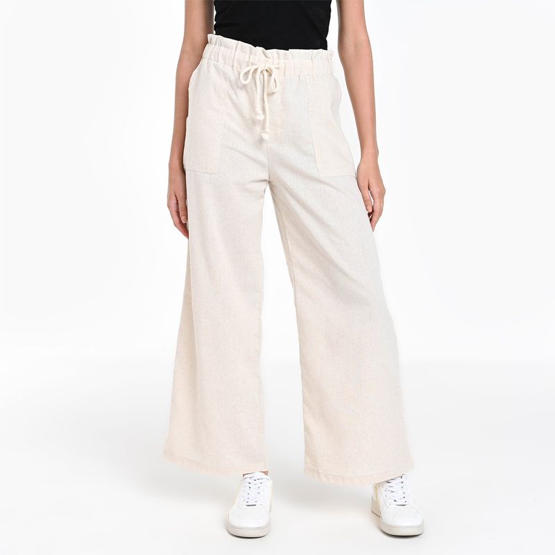 UNIVERSITY CLUB - Pantalón Wide leg Mujer Tiro alto University Club