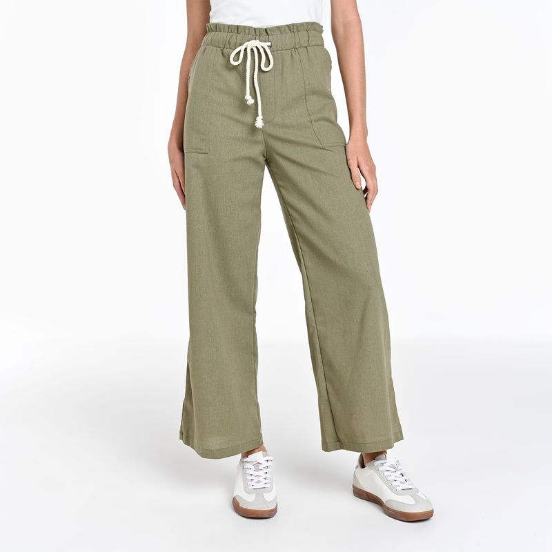 UNIVERSITY CLUB - Pantalón Wide leg Mujer Tiro alto University Club