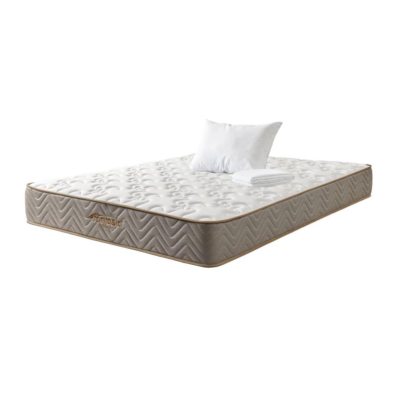 COLCHONES FANTASIA - Colchón Semidoble Firmeza Media Ortopédico Resortado Litium 120 x 190 cm + Almohada + Protector Colchones Fantasía - 0% Interés a 3 o 6 Cuotas Pagando con tu CMR Banco Falabella
