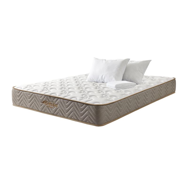 COLCHONES FANTASIA - Colchón Doble Firmeza Media Ortopédico Resortado Litium 140 x 190 cm + 2 Almohadas + Protector Colchones Fantasía - 0% Interés a 3 o 6 Cuotas Pagando con tu CMR Banco Falabella