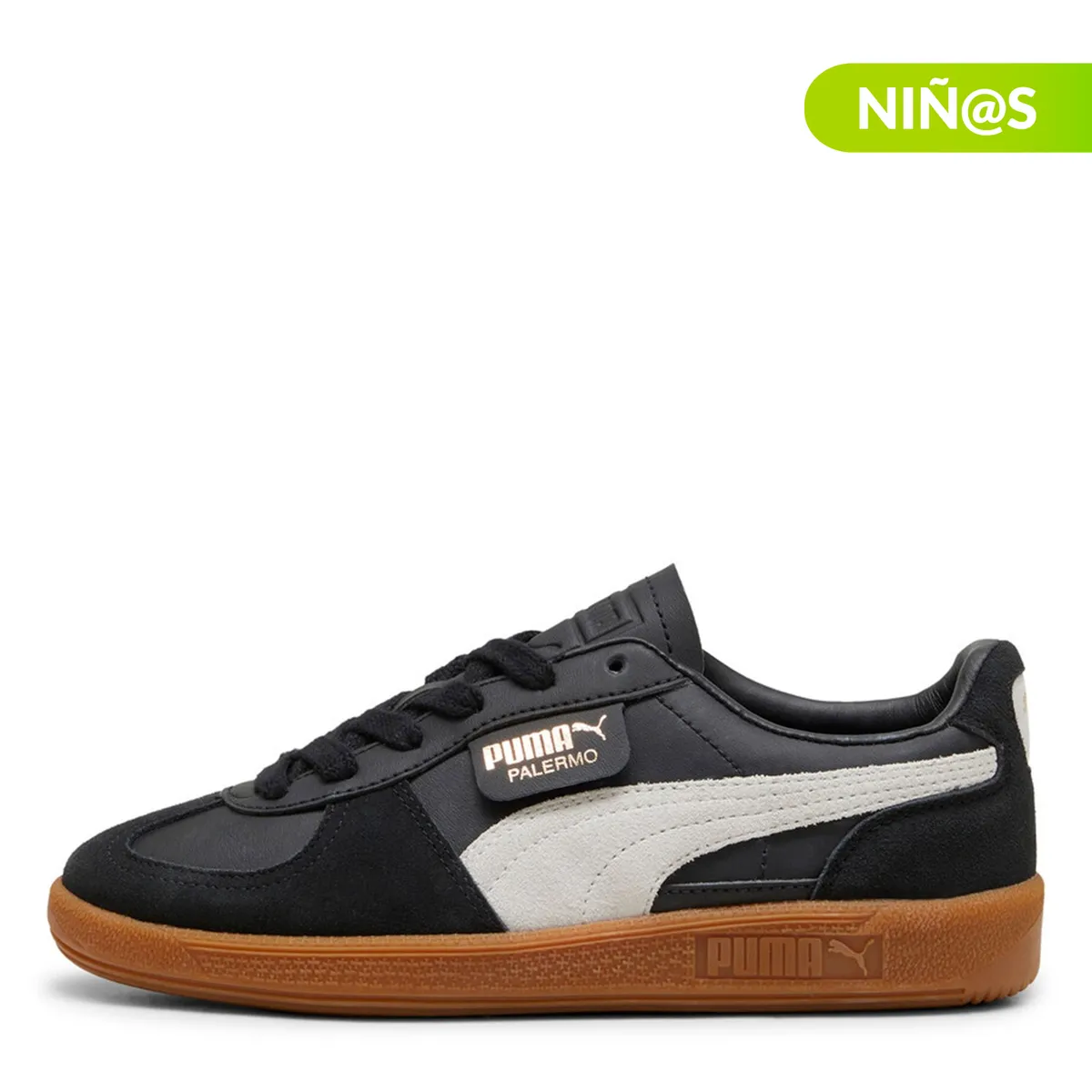 PUMA - Tenis moda Puma Palermo Lth Jr Niño color Negro
