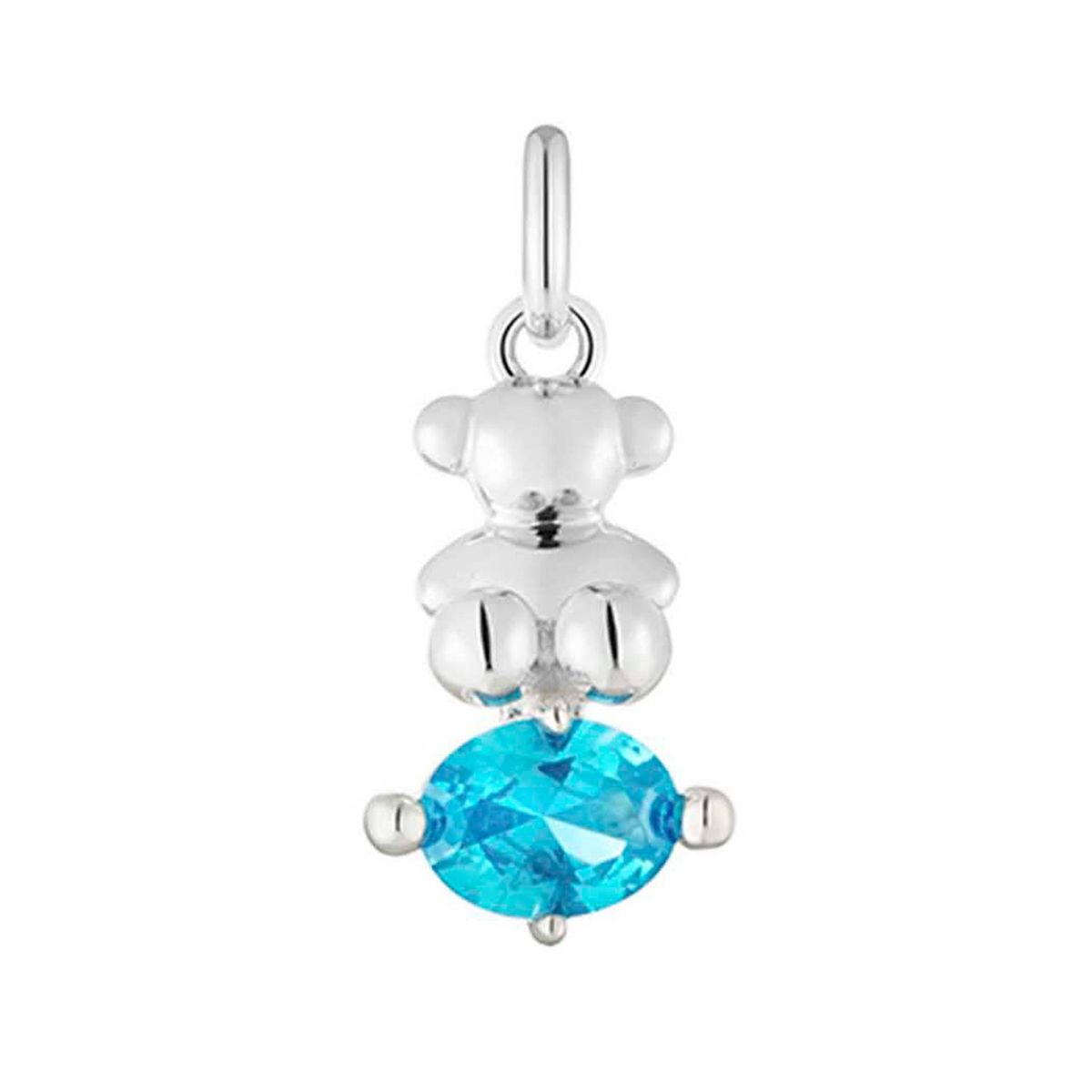 TOUS - Dije pequeño motivo oso de plata y zafiro azul creado en laboratorio Bold Bear LGG