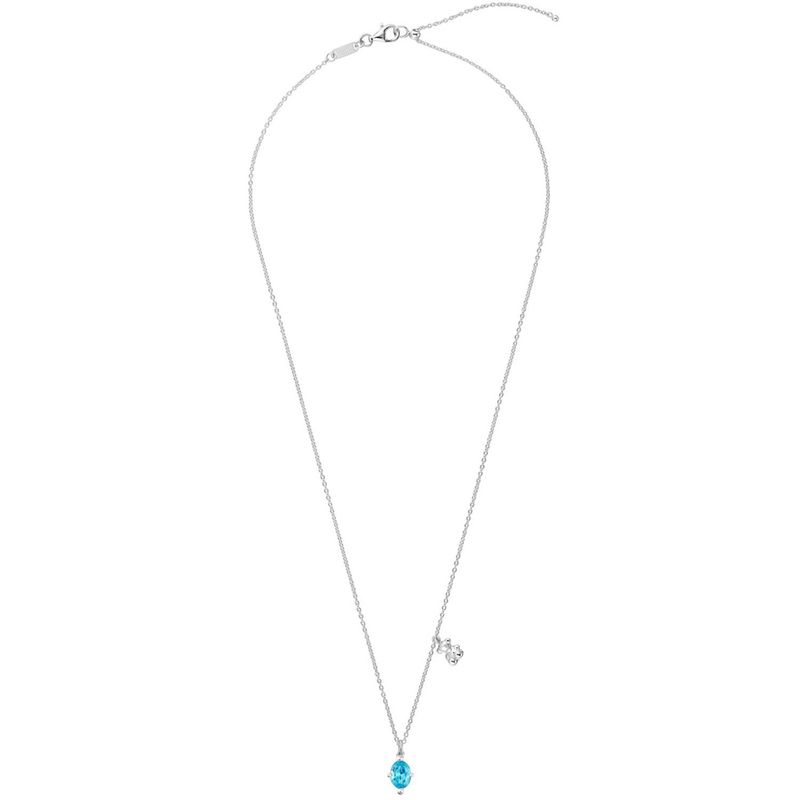 TOUS - Collar corto motivo oso de plata y zafiro azul creado en laboratorio Bold Bear LGG
