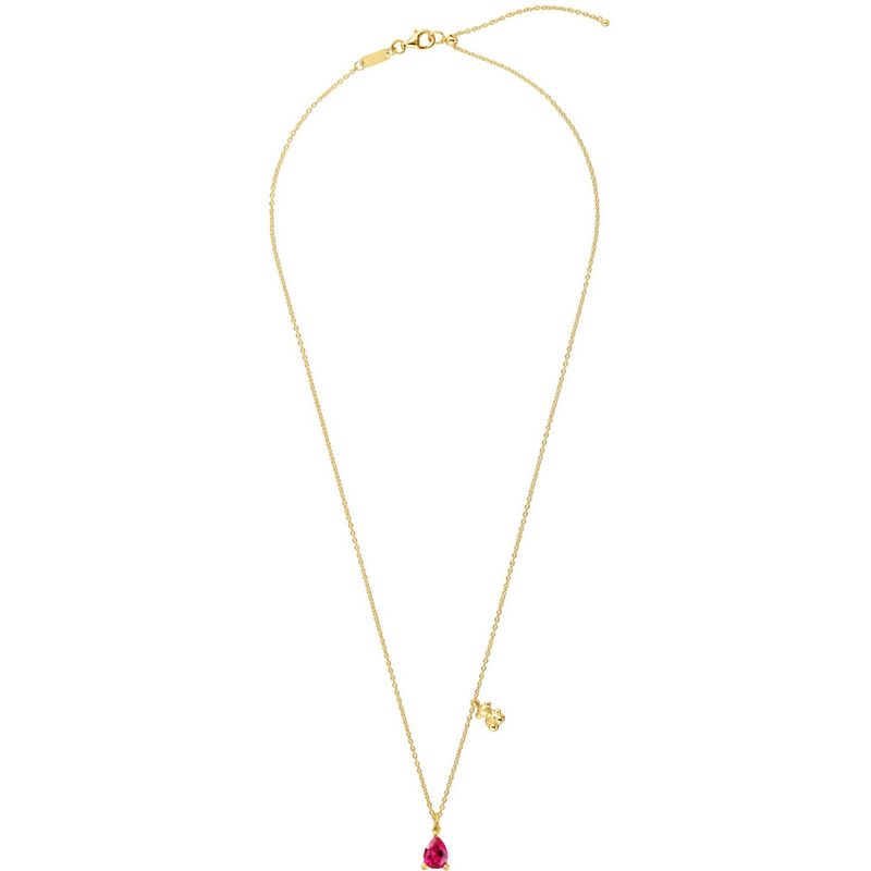 TOUS - Collar corto motivo oso con baño de oro 18 kt sobre plata y rubí creado en laboratorio Bold Bear LGG