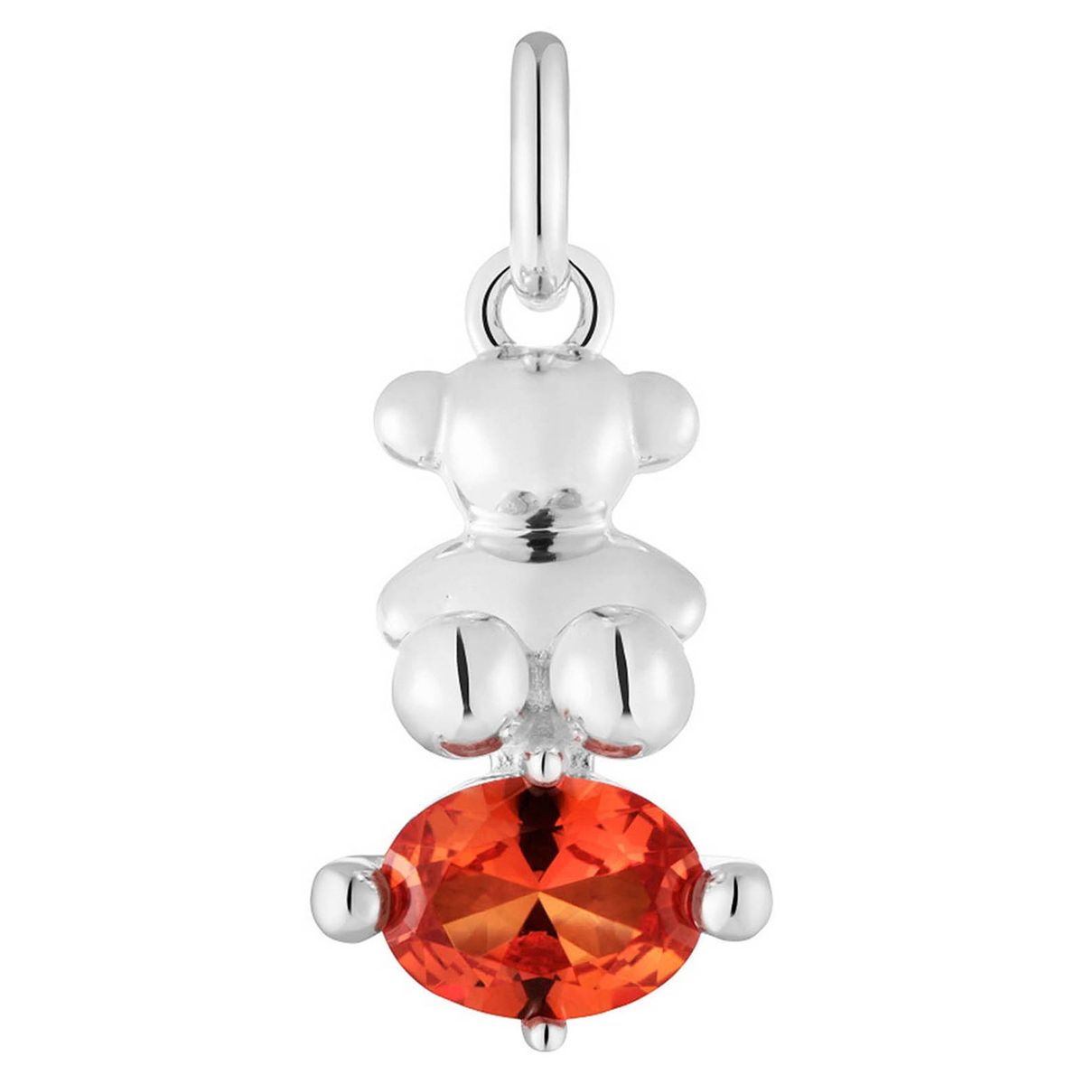 TOUS - Dije pequeño motivo oso de plata y zafiro naranja creado en laboratorio Bold Bear LGG