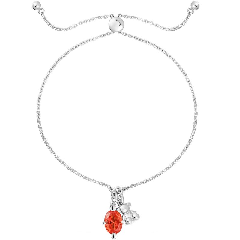 TOUS - Pulsera cadena motivo oso de plata y zafiro naranja creado en laboratorio Bold Bear LGG
