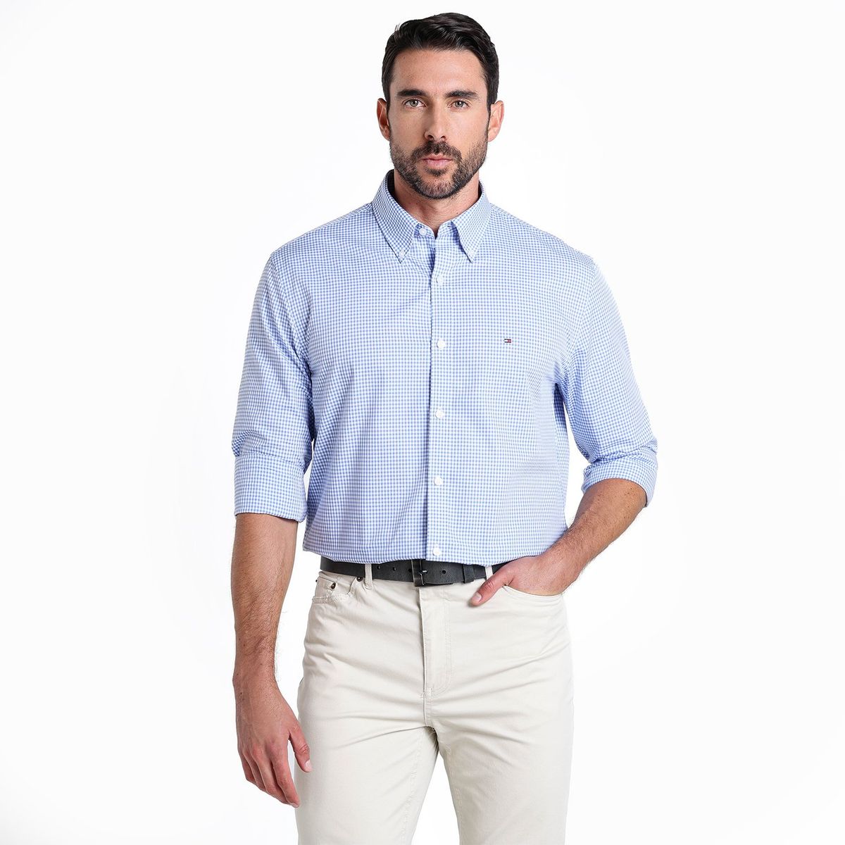 TOMMY HILFIGER - Camisa Hombre De Cuadros Manga larga de Algodón TOMMY HILFIGER