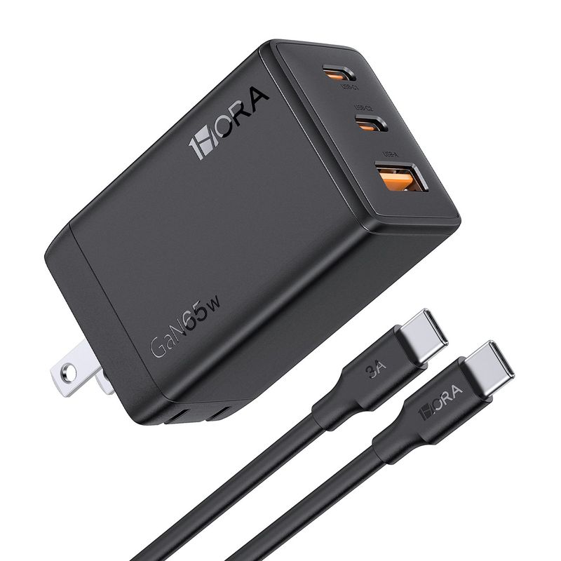 1 HORA - Turbo Cargador 65w  Puertos USB - tipo C X2 1 Hora