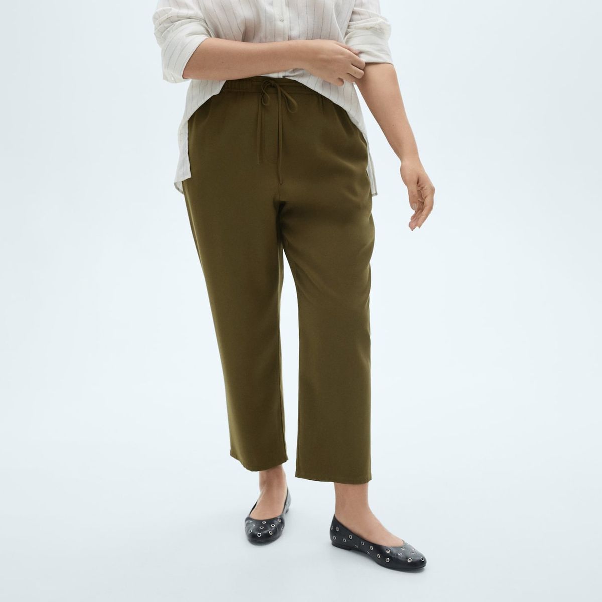 MANGO - Pantalón Recto Mujer Tiro alto MANGO