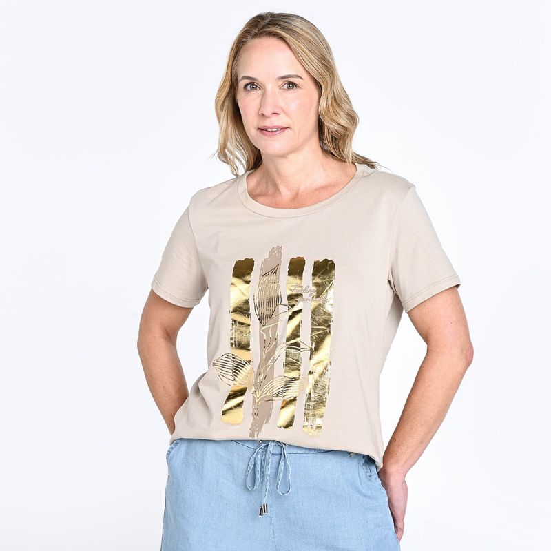 SOUTHLAND - Camiseta Mujer con Estampado Manga corta de Algodón Southland 