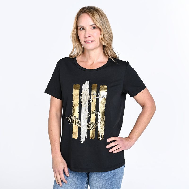 SOUTHLAND - Camiseta Mujer con Estampado Manga corta de Algodón Southland 