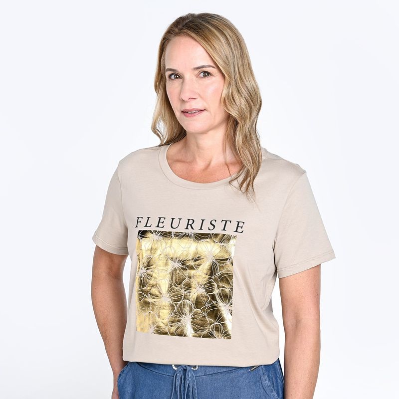 SOUTHLAND - Camiseta Mujer con Estampado Manga corta de Algodón Southland 