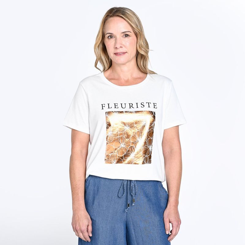 SOUTHLAND - Camiseta Mujer con Estampado Manga corta de Algodón Southland 