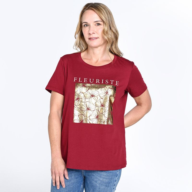 SOUTHLAND - Camiseta Mujer con Estampado Manga corta de Algodón Southland 