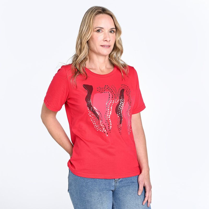 SOUTHLAND - Camiseta Mujer con Estampado Manga corta de Algodón Southland 