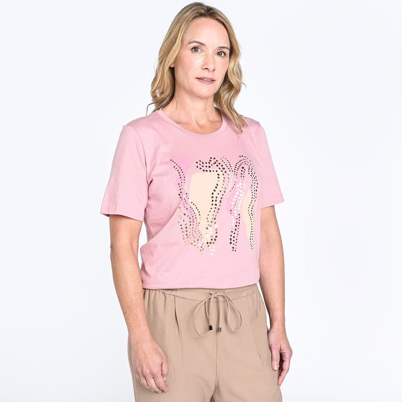 SOUTHLAND - Camiseta Mujer con Estampado Manga corta de Algodón Southland 