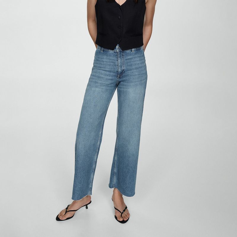 MANGO - Jean Culotte Mujer Tiro alto MANGO