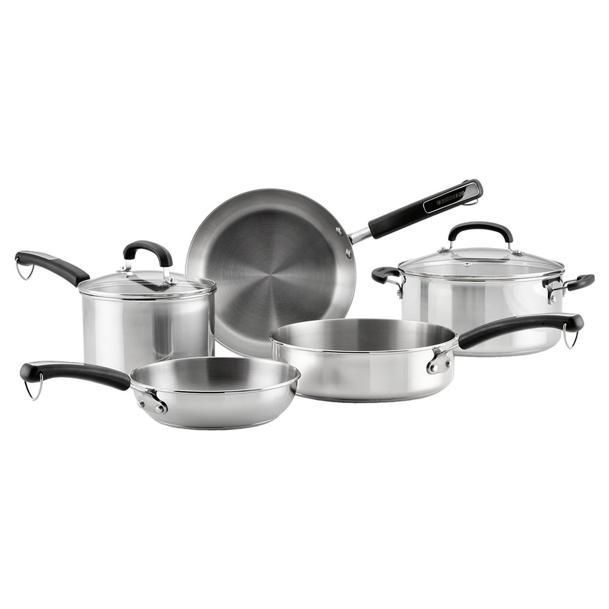 FARBERWARE - Juego de ollas Farberware: Bateria Acero inoxidable 7 piezas