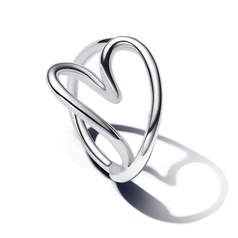 PANDORA - Anillo Pandora Corazón Organico Plata Esterlina 