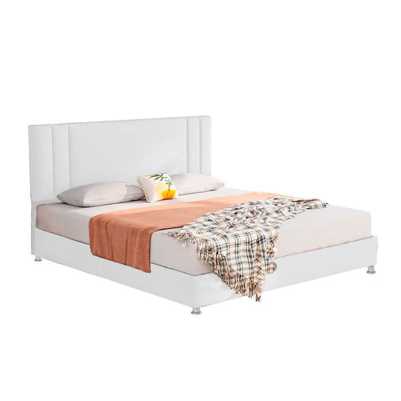 EKONOMODO - Colchón con Base Cama Semidoble Firmeza Media Ortopédico  Resortado Lupe 120 x 190 cm Ekonomodo  - 0% Interés a 3 Cuotas Pagando con tu CMR Banco Falabella