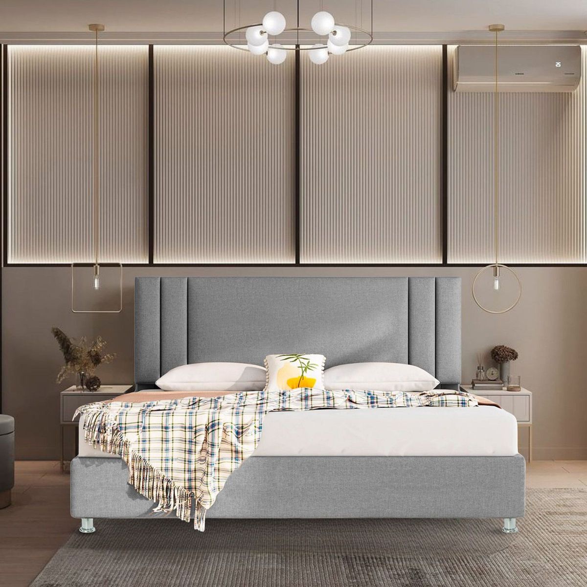 EKONOMODO - Colchón con Base Cama + Cabecero  Firmeza Media Ortopédico  Resortado Lupe Ekonomodo 